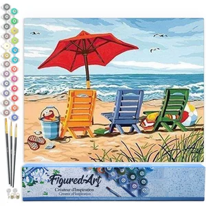 Figured'Art Schilderen op Nummer Volwassenen canvas Strandstoelen - Ha... pas cher