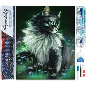 Figured'Art Diamond Painting set Volwassenen 40x50 cm Mooie kat - 5D D...
