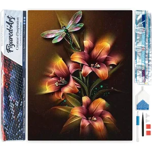 Figured'Art Diamond Painting set Volwassenen 40x50 cm Lelie en Libelle...