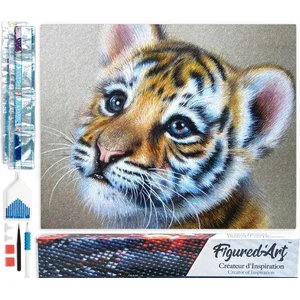 Figured'Art Diamond Painting set Volwassenen 40x50 cm Baby tijger - 5D...