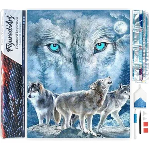 Figured'Art Diamond Painting set Volwassenen 40x50 cm Roedel wolven - ... pas cher
