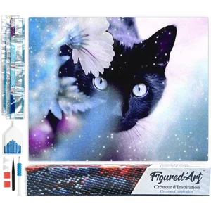 Figured'Art Diamond Painting set Volwassenen 40x50 cm Kat en bloem - 5...