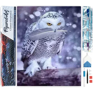 FIGURED'ART Diamond Painting - Figured’Art - Chouette et Plume - 40x50... pas cher