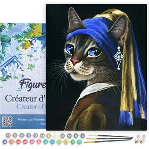 Figured'Art Schilderen op Nummer Volwassenen met lijst - Het jonge kat... pas cher