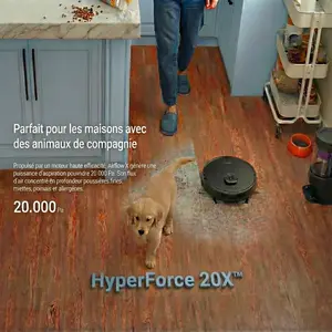 Robot aspirateur laveur LIDAR connecté avec base de vidage EZIclean® A... pas cher
