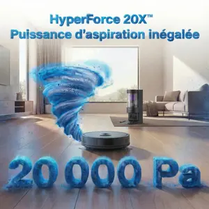 Robot aspirateur laveur GYROSMART connecté avec base de vidage EZIclean® CyberFlow ULTRA