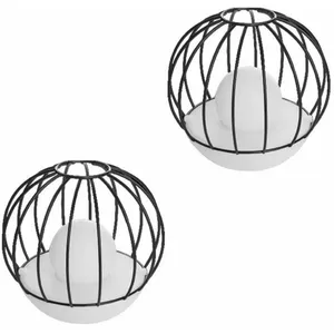 Balise solaire EZILight Deco Ball Pack de 2 - Blanc et noir - Waterpro...