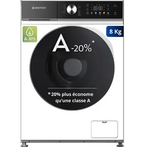 GEDTECH Lave-linge frontal GLLPS81400WH - 8 Kg - 1200 tr/mn - 16 programmes - Eco - Intensif - Rapide Faible conso - LED couleur pas cher