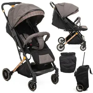 Bebelissimo - Poussette bébé Citadine Ultra Compacte - De 0 à 36 mois - Nola - gris pas cher