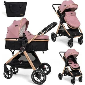 Bebelissimo - Poussette transformable - combinée - convertible - 2 en 1 - poids 0-22kg - Nicea - rose pas cher