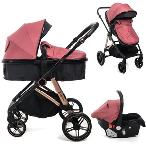 BEBELISSIMO - Poussette combinée trio 3 en 1 - siège auto 0+ CAVO nacelle dès la naissance jusqu’à 22kg - bordeaux pas cher