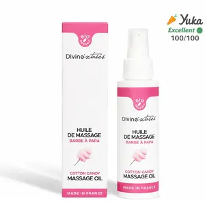 Huile de massage gourmande barbe à papa Bio