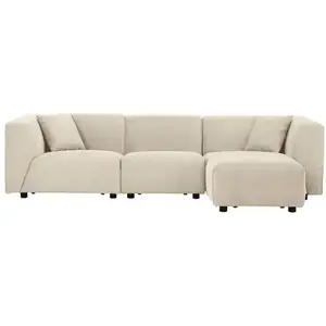 CONCEPT-USINE Canapé modulable 3 places + 1 pouf - 267cm - velours côtelé - monroe pas cher