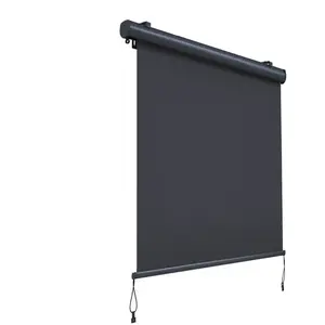 Store Vertical Rétractable Canopée avec Coffre et Manvelle Gris 2.5x1.4m pas cher