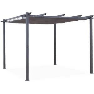 Comparateur de prix : SWEEEK Pergola aluminium - Isla 3x3m - Toile grise - Tonnelle idéale pour votre terrasse
