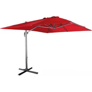 Comparateur de prix : Sweeek Parasol Déporté Rectangulaire 3x4m - Wimereux - Rouge- Parasol Excentré Inclinable Dans 6