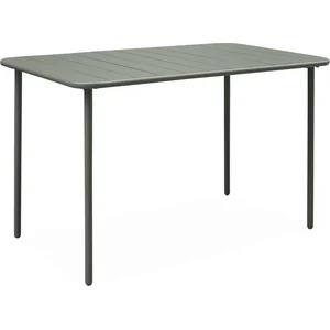 Comparateur de prix : SWEEEK Table de jardin métal 4 places. savane. Amelia. 120x70cm. traitement antirouille. lattes et bords arrondis
