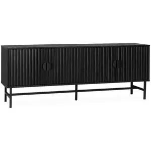 SWEEEK Meuble TV. Bazalt. quatre portes. deux étagères. L 160 x l 39 x H 60cm pas cher