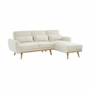 SWEEEK Canapé d'angle convertible réversible 3 places. tissu bouclette... pas cher
