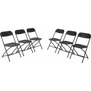 sweeek - Opvouwbare feeststoelen - fiesta - 6 plastic en metalen bijzetstoelen pas cher