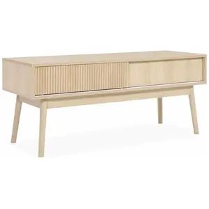 SWEEEK Meuble TV décor bois. 2 portes coulissantes L 115 x l 40 x H 48cm - Linear pas cher