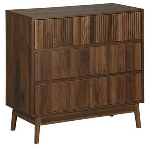 SWEEEK Commode de rangement décor bois de noyer. 3 tiroirs pas cher
