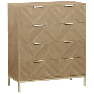 SWEEEK Commode Budapest. quatre tiroirs. décor chevrons L 80 x l 40 x H 95cm pas cher