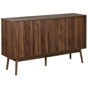 Buffet de rangement - SWEEEK - Linear - Bois foncé - 2 portes - 2 étagères pas cher