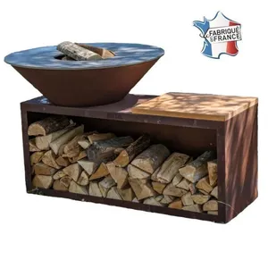 GRILL'CHIC Brasero Traditionnel Corten 103 Simple Cuve