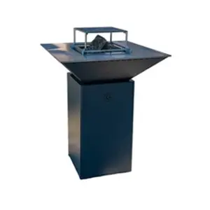 GRILL'CHIC PACK PRINTEMPS Barbecue à bois DOUBLE CUVE Cévenol Aluminium avec plancha d’extérieur gris anthracite 74x74x90 pas cher