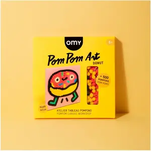 OMY - Pom Pom Art Donut - canvas - creatief speelgoed - knutselen - 6+ jaar pas cher