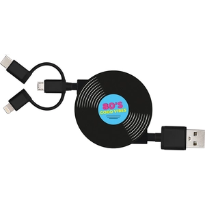 Câble trio YELLO KOKO USB vers USB-C/Micro/Ligthning 1M Vinyl pas cher