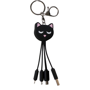 Câble de charge universel 3 en 1 Yello koko 15 cm Chat Noir pas cher