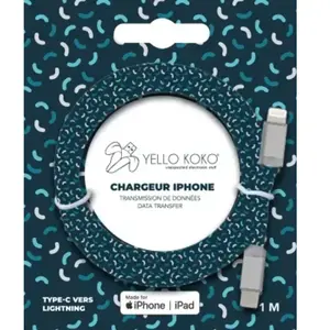 Câble USB-C YELLO KOKO vers Lightning 1m Kami motif Stick pas cher