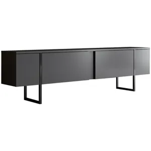 Comparateur de prix : Concept-Usine Luxor - Meuble Tv Anthracite Et Noir 2 Portes 180cm