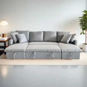 Comparateur de prix : Concept-Usine Canapé Panoramique Convertible 4 Places En Tissu Avec Co...