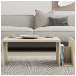 CONCEPT USINE MELMO - Table basse en bois effet pierre avec porte magazines pas cher