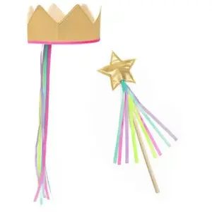 Ratatam Set couronne et baguette magique Or pas cher