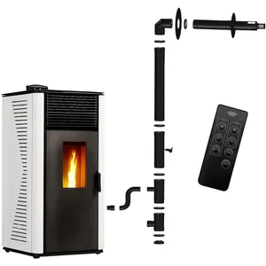 Poêle à granulés étanche Anita 15 kW Blanc Sannover + Kit dinstallatio... pas cher