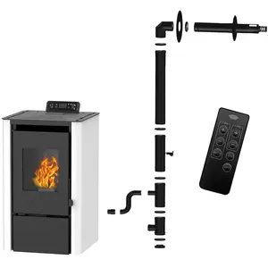 Poêle à granulés étanche Anita 94 kW Blanc Sannover + Kit dinstallatio... pas cher
