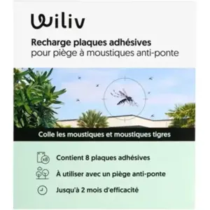 Appareil anti moustique WILIV plaques collantes piège anti-ponte x8 pas cher