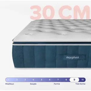 Matelas Hybride 120x190x30cm Victoria Luxe - Mousse À Mémoire Forme Et Ressorts Ensachés - Soutien Ferme - Morphea pas cher