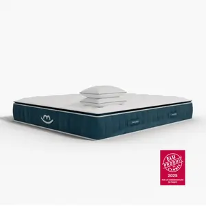 Matelas hybride 200x200cm mémoire de forme & oreillers Fluffy 50x70cm ... pas cher