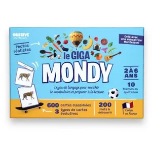 Comparateur de prix : GENERIQUE Coffret Giga Mondy (600 cartes Montessori pour développer le langage)