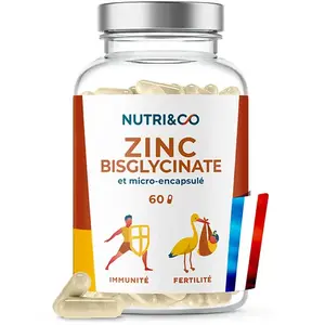 Nutri&Co Zinc Bisglycinate & Sélénium Peau et Immunité 60 gélules VeganVendu paratida-sante-discount-fr