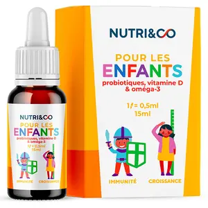 Nutri&Co Formule Enfant Probiotique et Multivitamines Format Pipette 15ml pas cher
