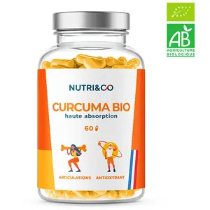 Nutri&Co Curcuma Bio Haute Absorption pour Articulations 60 gélules Vegan pas cher