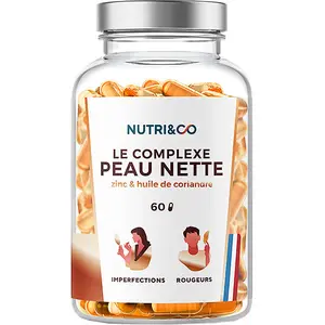Nutri&Co Complexe Peau Nette Cible Imperfections et Acné Vegan 60 gélules pas cher