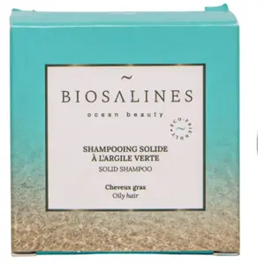 Biosalines Shampooing Solide Cheveux Gras à l'Argile Verte 75g pas cher