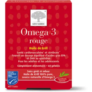 NEW NORDIC Omega 3 Rouge 60 Gélules Odeur et goût neutre